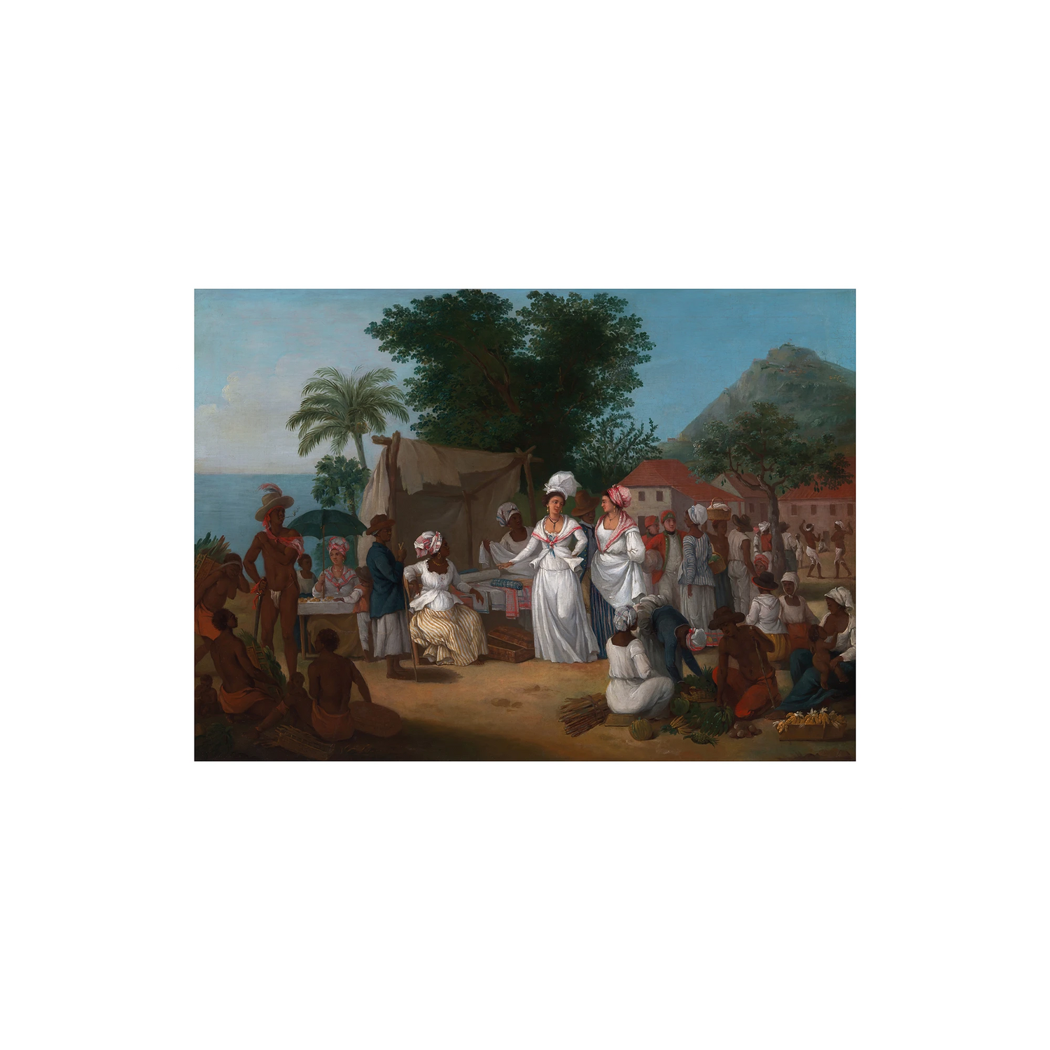 A Linen Market With A Linen-Stall And Vegetable Seller In The West Indies