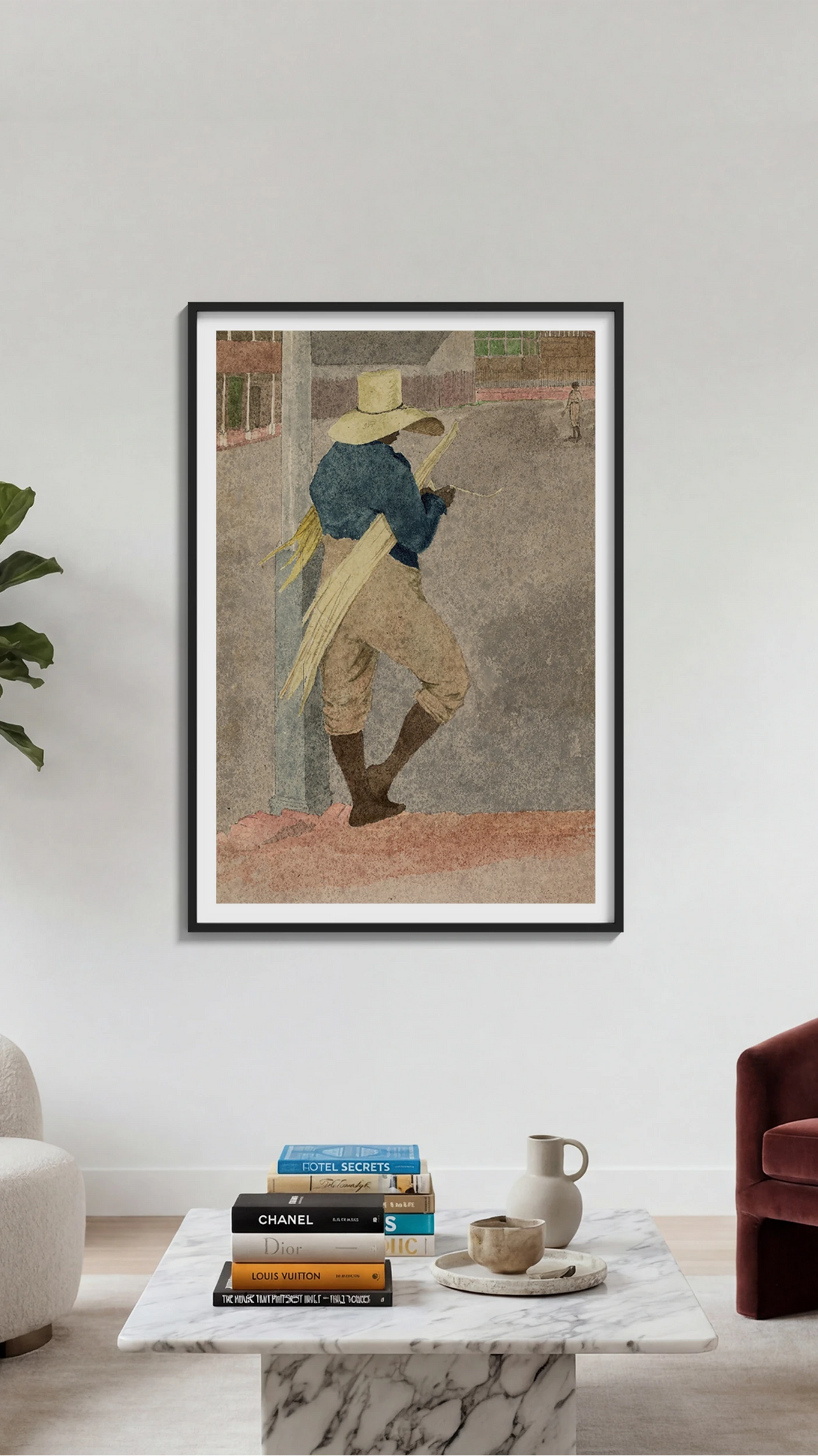 Negro Man in Straw Hat