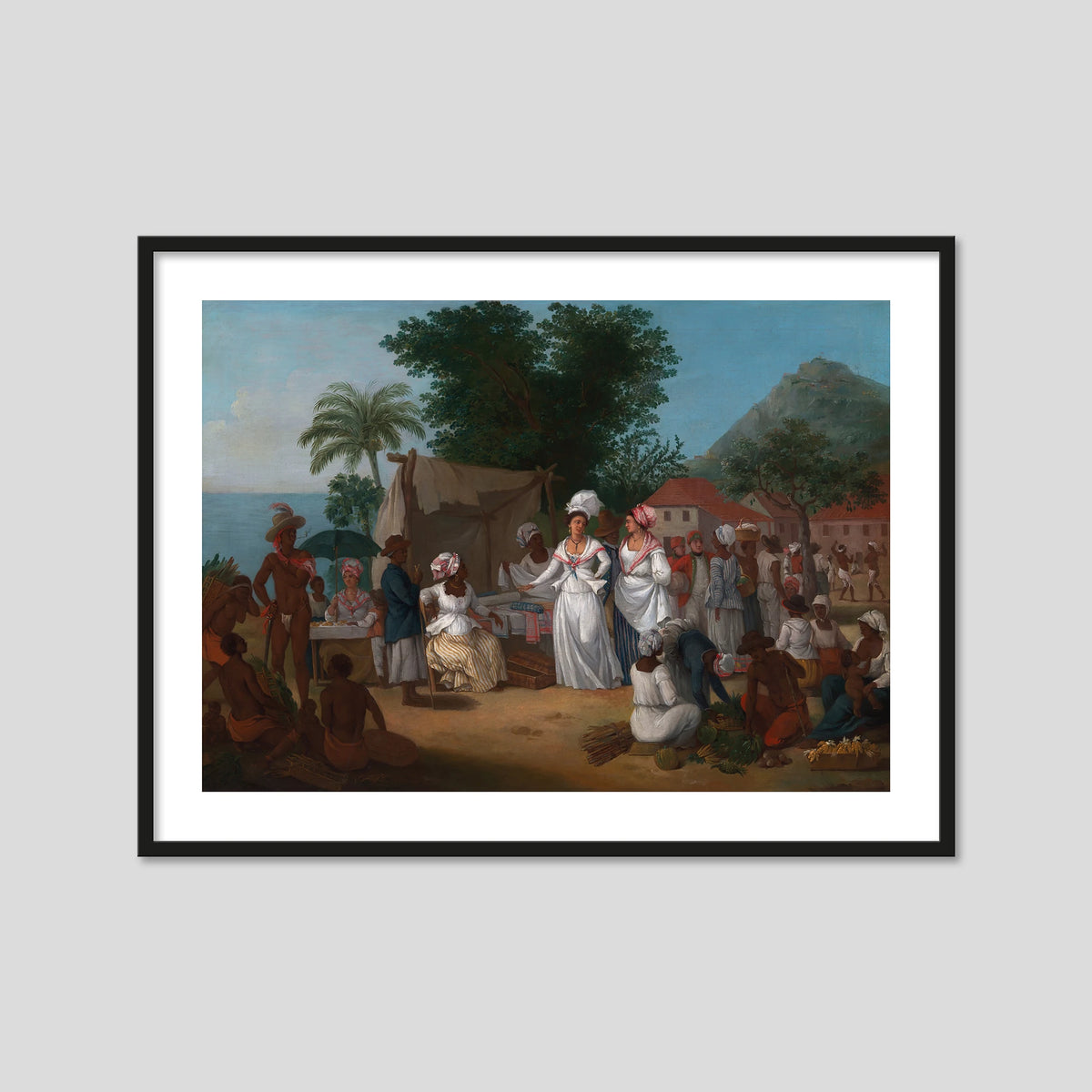 A Linen Market With A Linen-Stall And Vegetable Seller In The West Indies