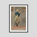 Negro man in Straw Hat, Standing, Stripping Cane
